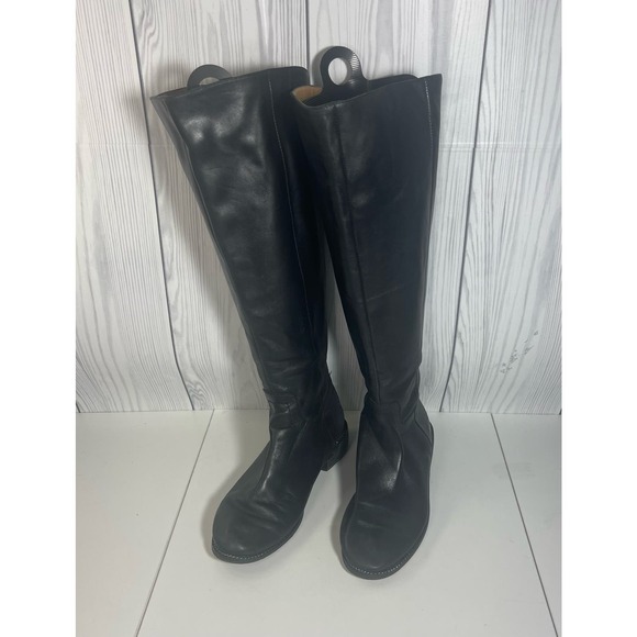 Franco Sarto Shoes - Franco Sarto Wide Calf Black Leather Tall Riding Boots Size 6.5